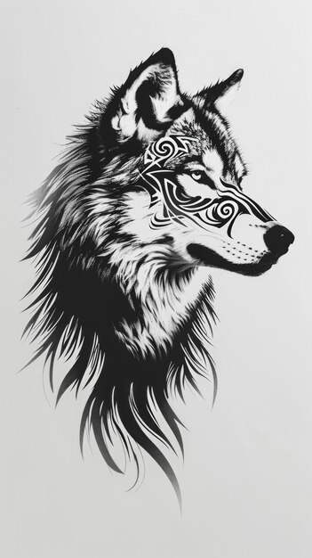 Foto ilustración del lobo tribal