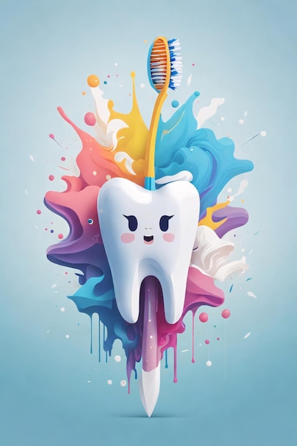 Foto ilustración de logotipo de arte vectorial de cepillo de dientes minimalista