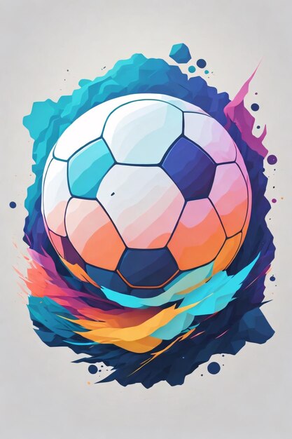 Ilustración de logotipo de arte vectorial de fútbol minimalista