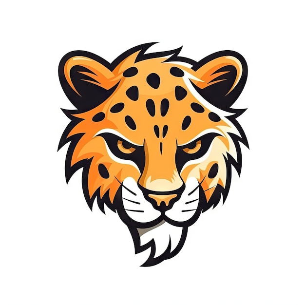 Ilustración del logotipo de Fierce Cheetah Head Diseño gráfico IA generativa