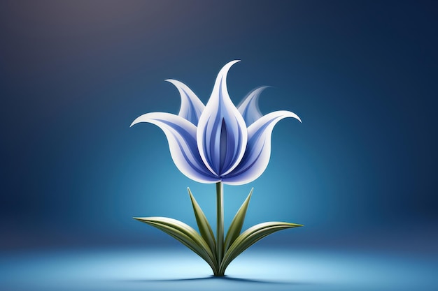 Ilustración del logotipo de la hermosa flor de una campana azul