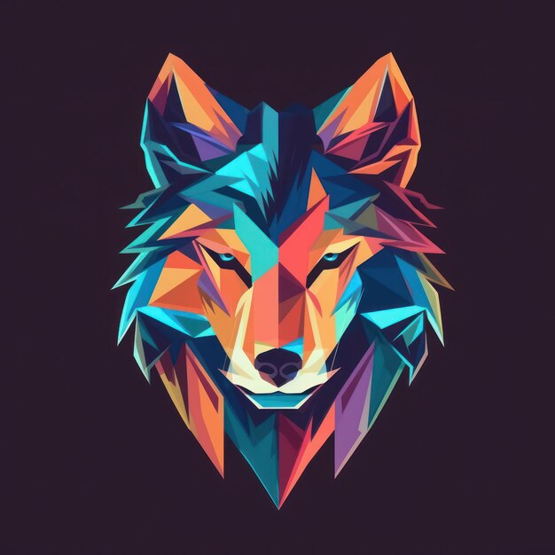 Ilustración del logotipo de un lobo Icono del emblema del lobo Impresión logotipográfica