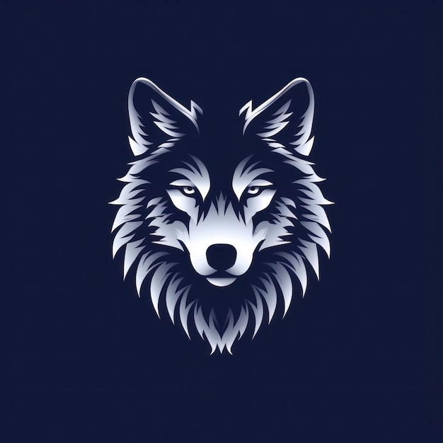 Ilustración del logotipo de un lobo Icono del emblema del lobo Impresión logotipográfica