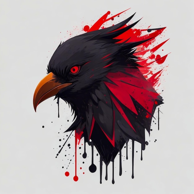 ilustración de logotipo minimalista de arte vectorial de un cuervo