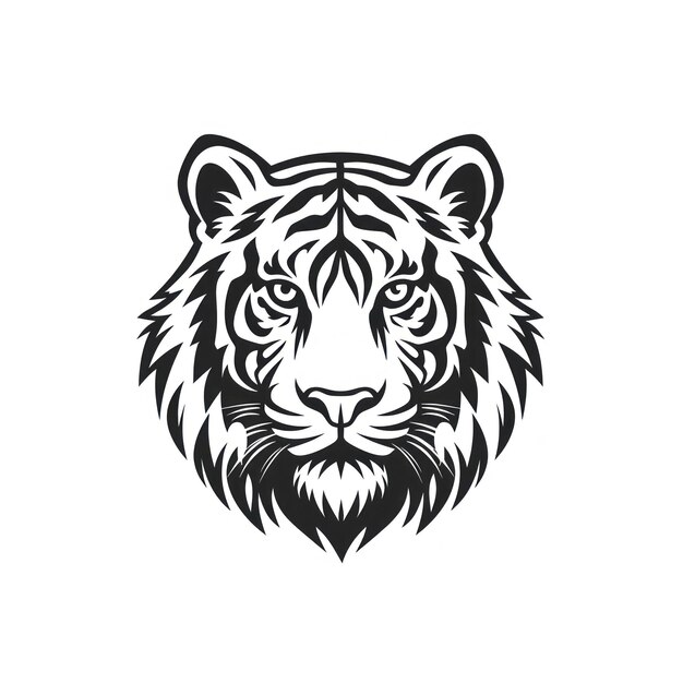 Ilustración del logotipo del tigre del animal del tigre del ícono del emblema del tigre impresión logotipográfica