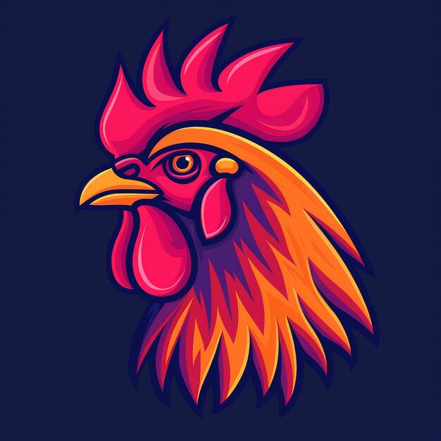 Ilustración del logotipo vectorial de la gallina