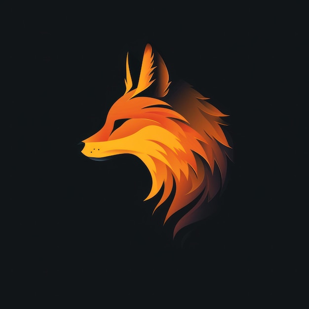 Ilustración del logotipo de un zorro de animales Icono del emblema del zorro Impresión logotipográfica