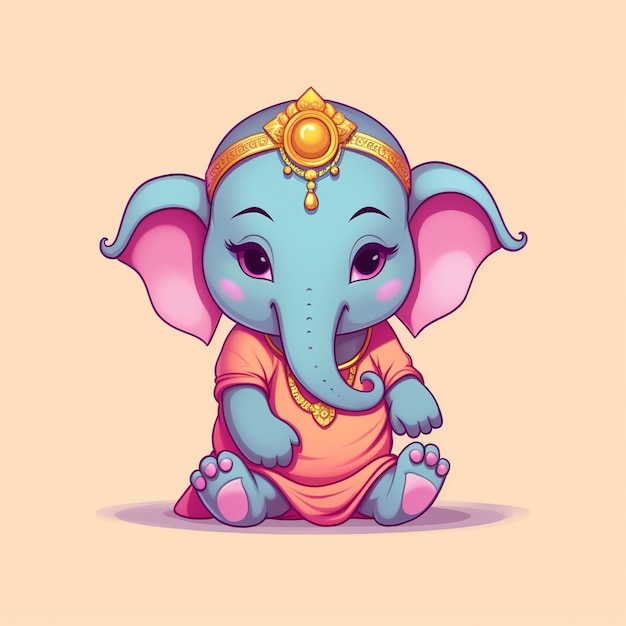 Ilustración de Lord Ganesha para Ganesh Chaturthi Ai Generado