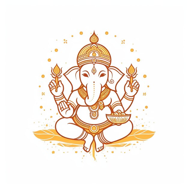 Ilustración de Lord Ganesha para Ganesh Chaturthi con fondo Ai Generated