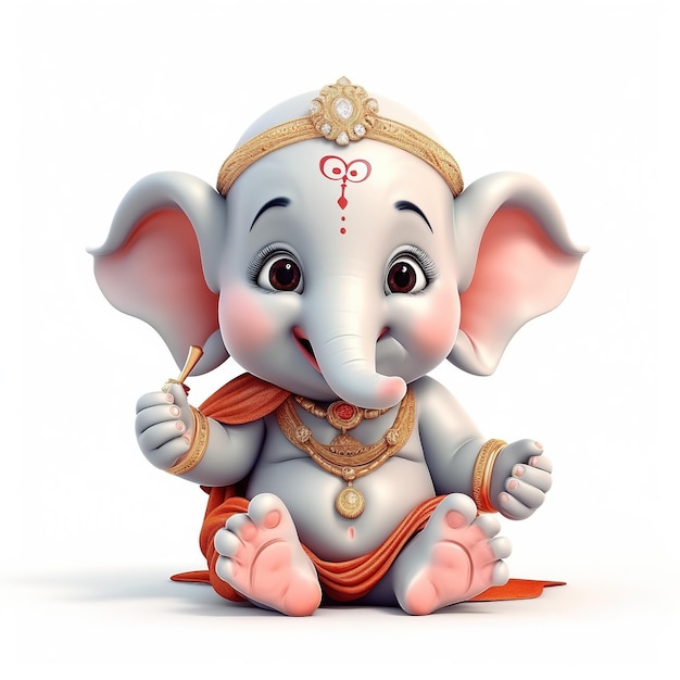 Ilustración de Lord Ganesha para Ganesh Chaturthi con fondo Ai Generated