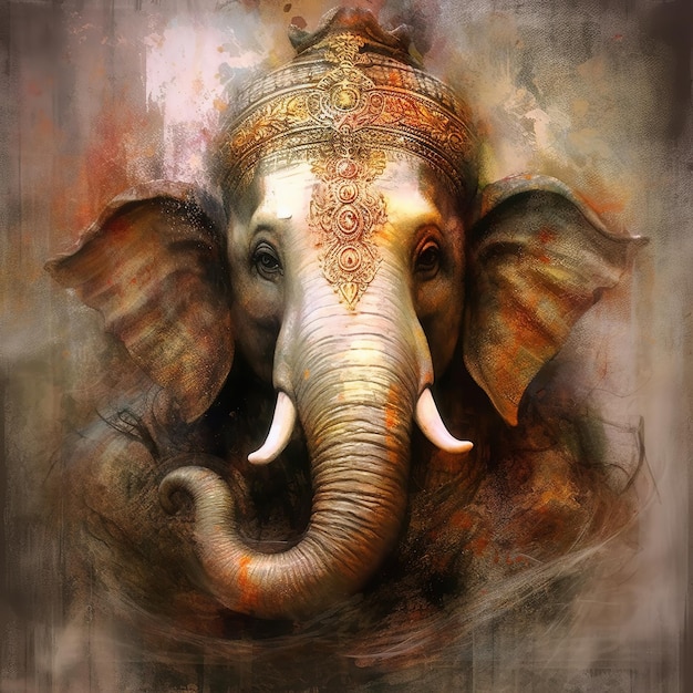 Ilustración de Lord Ganesha para Ganesh Chaturthi con fondo Ai Generated