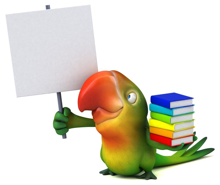 Foto ilustración de loro divertido
