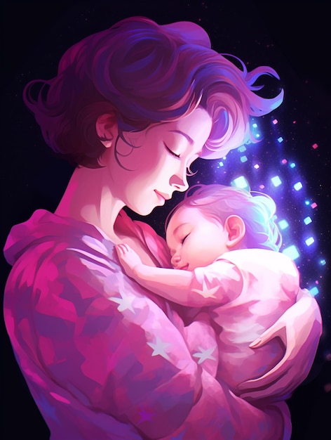 Ilustración de madre y bebé