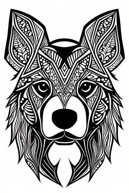 Ilustración de mandala de animales dibujada a mano por vector