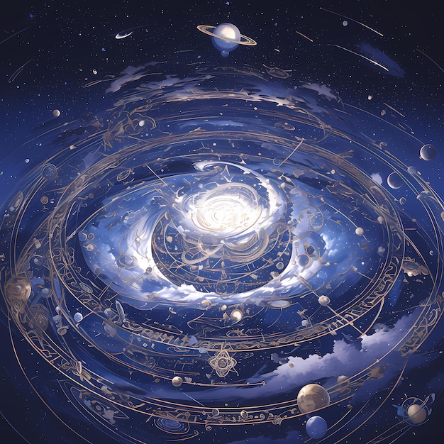 Foto ilustración del mandala cósmico de la magia astral
