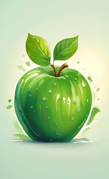 Ilustración de manzana verde