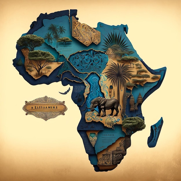 Ilustración del mapa africano