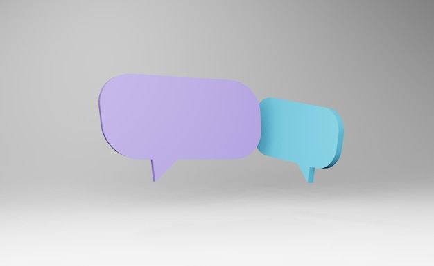 Ilustración de una maqueta de discurso para el diseño Representación 3d del símbolo de conversación