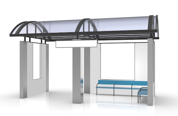 Ilustración de maqueta de parada de autobús