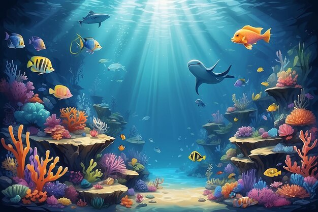 Ilustración bajo el mar