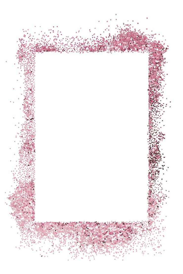 Ilustración de marco rosado brillante y polvoriento png transparente