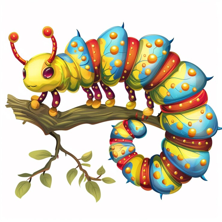 Ilustración de una mariposa cater en una rama de un árbol generativo ai