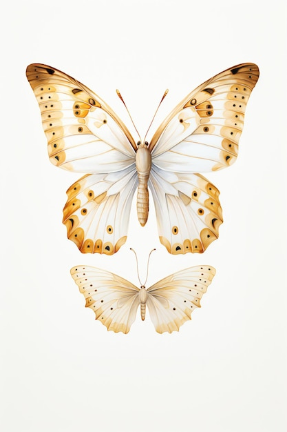 Ilustración de mariposa en oro blanco y negro ChatGPT