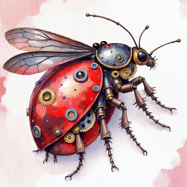 Ilustración de la mariposa steampunk
