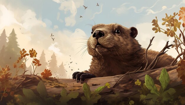 Ilustración de la marmota