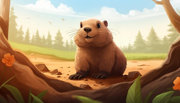 Ilustración de la marmota