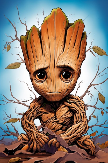 Foto ilustración de marvel groot