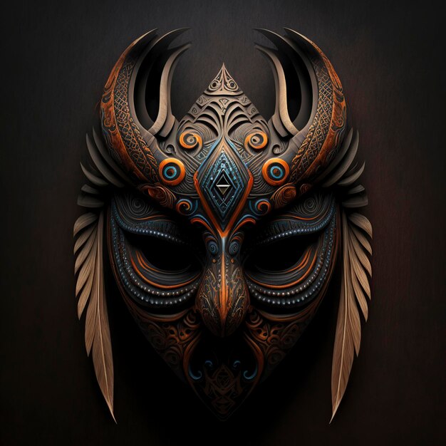 Ilustración de la máscara tribal generada por la IA Imagen de arte digital