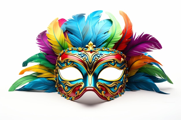 Ilustración para máscaras extravagantes de Mardi Gras colores brillantes aislados