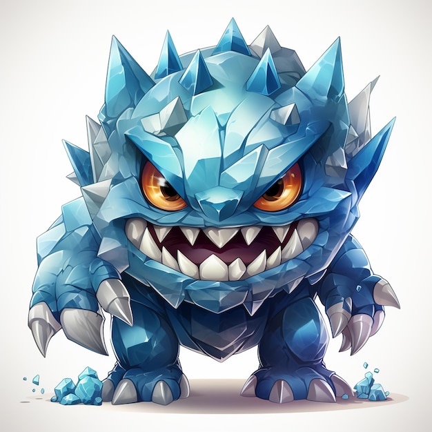 Ilustración de la mascota del monstruo de diamantes