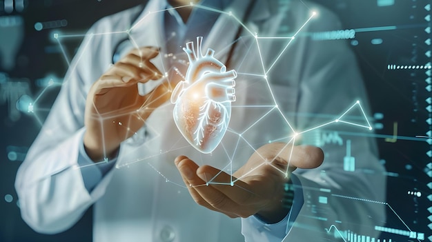 una ilustración médica de un corazón humano y la palabra humano