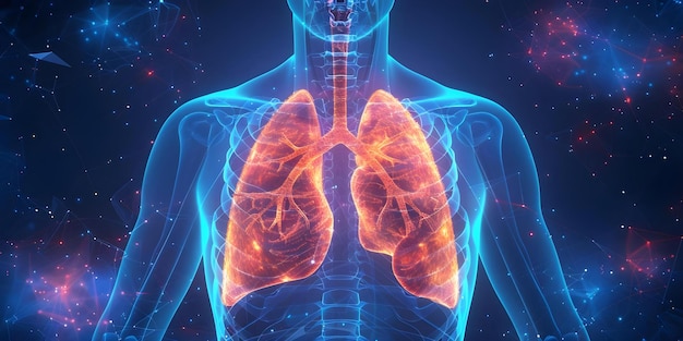 Foto ilustración médica explorando las complejidades del sistema respiratorio humano concepto anatomía sistema respiratorio ilustración médica ciencia salud