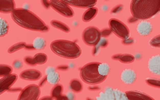 Foto ilustración médicamente precisa de demasiados glóbulos blancos debido a la leucemia