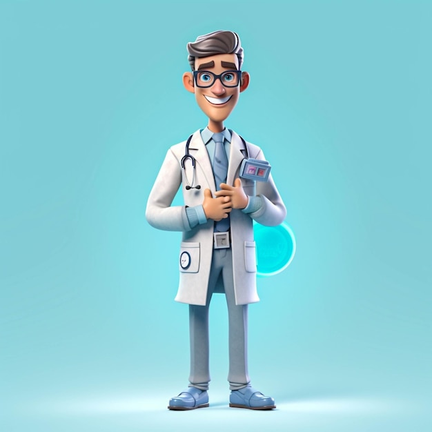 Ilustración de médico masculino de personaje 3d