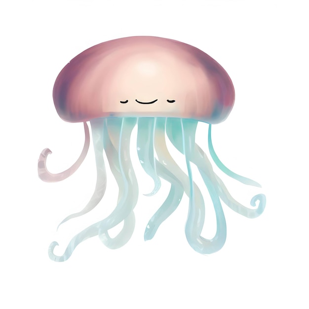 Ilustración de medusas aislado en un fondo blanco