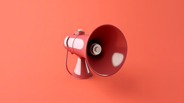 Ilustración de un megáfono rojo sobre un fondo rojo.