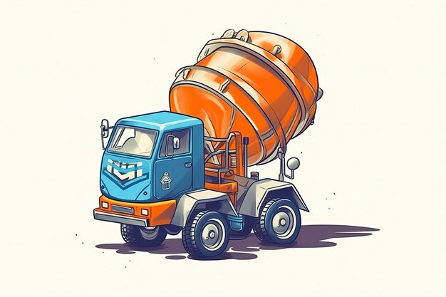 Ilustración de mezclador de concreto Ilustración de transporteIA generativa