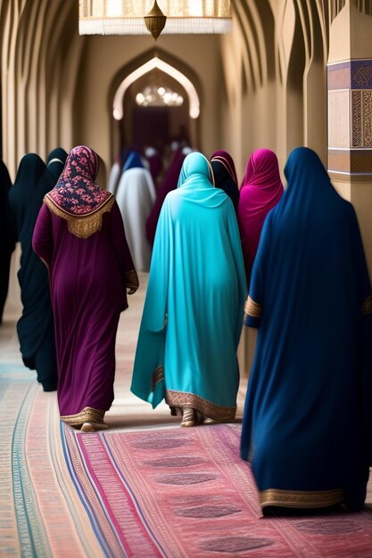 Ilustración de la mezquita islámica de Eid al Adha Linternas árabes y antecedentes islámicos Historia árabe 3d