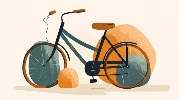 Foto ilustración minimalista de bicicletas en estilo retro