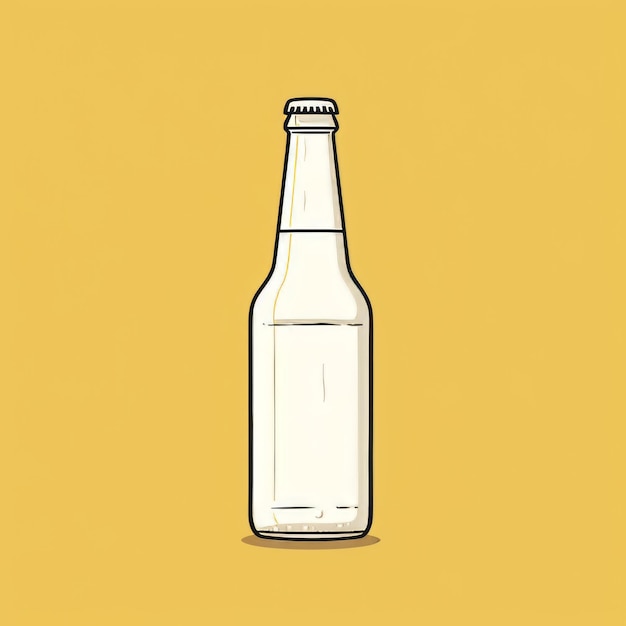 Foto ilustración minimalista de una botella de cerveza escocesa sobre un fondo amarillo