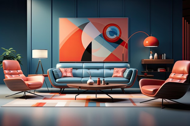 Ilustración minimalista contemporánea dedicada a UX UI para un diseño de interiores