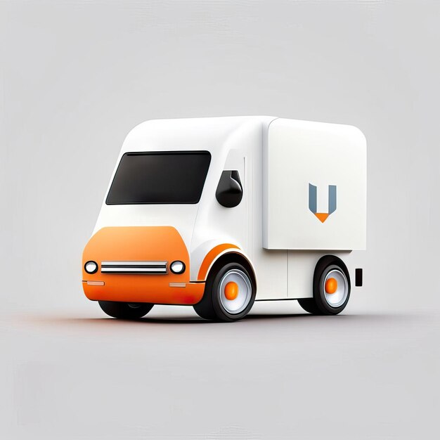 Foto ilustración minimalista del diseño del camión