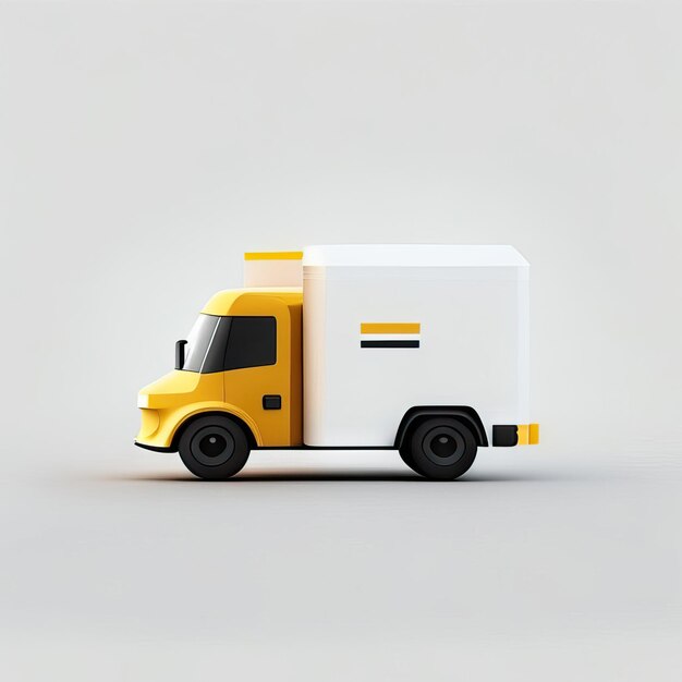 Ilustración minimalista del diseño del camión