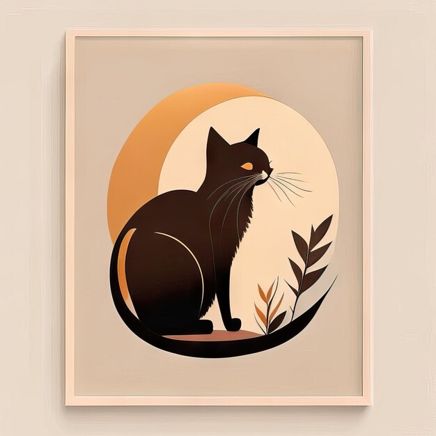 Ilustración minimalista de gato