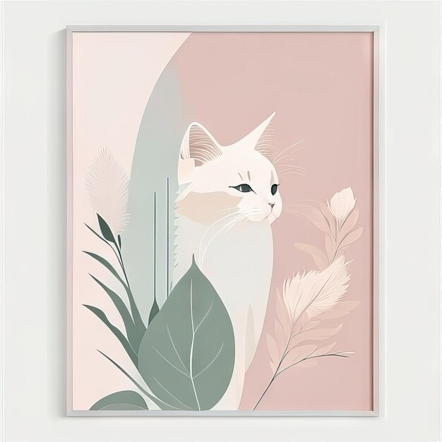 Foto ilustración minimalista de gato