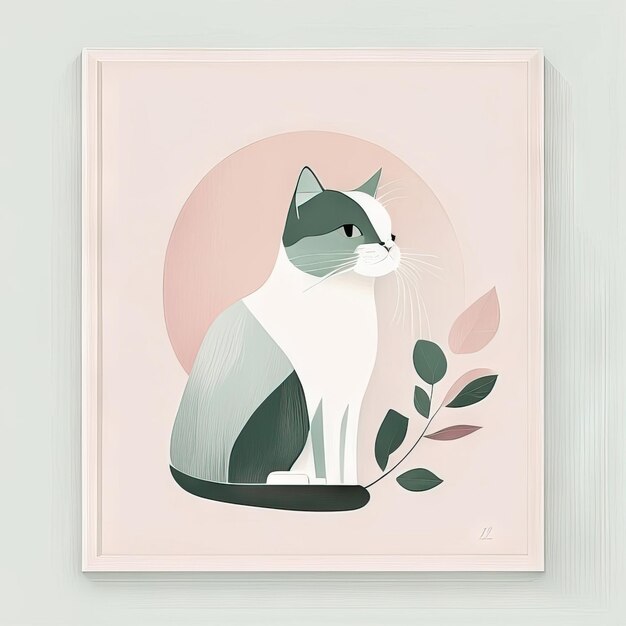 Ilustración minimalista de gato